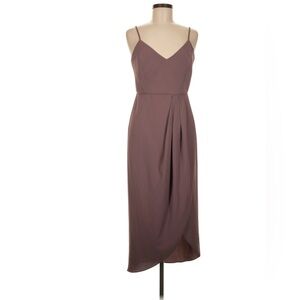 Lulu's Mauve Midi Dress with Spaghetti Straps
